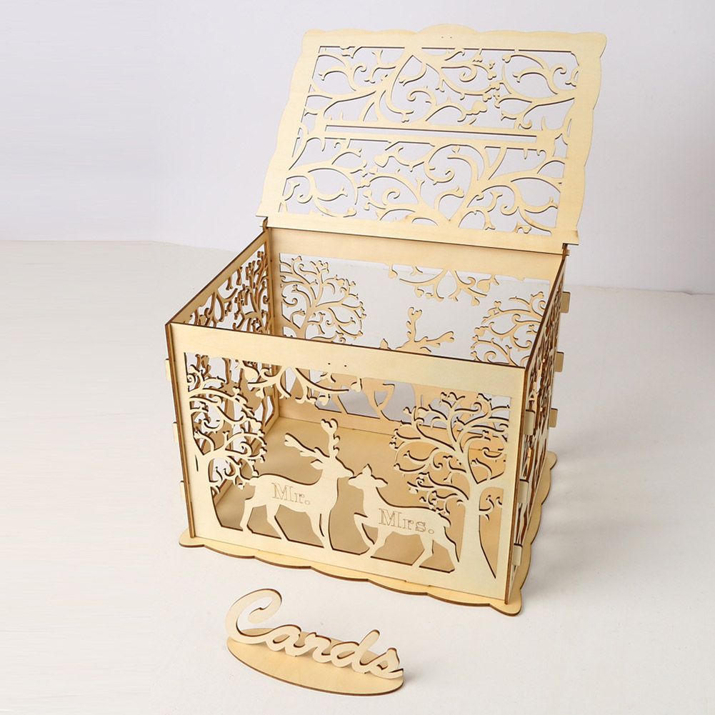 DIY Wedding Card Box Rustic Wood Card Box Gift Card Holder Card Box for Weddings Baby Showers Birthdays Graduations