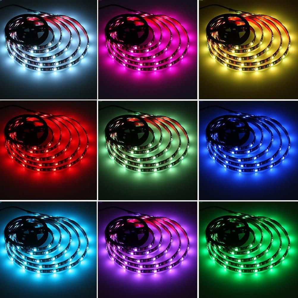 5V USB Led Strip Lights 16 Colors and 4 Modes Waterproof Flexible Color Changing RGB LED Light Strip with Rmote Control