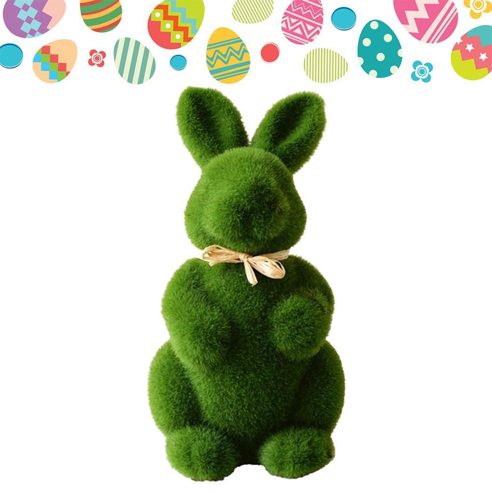 Artificial Moss Bunny Garden Statues Ornaments Durable Lightweight Artificial Animal Ornament for Cupboard Office