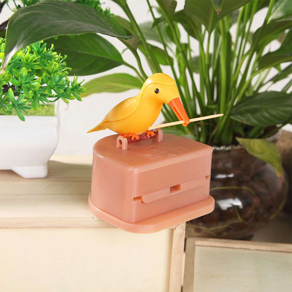 Cute Bird Toothpick Holder Dispenser Gag Gift Cleaning Toothpick Case