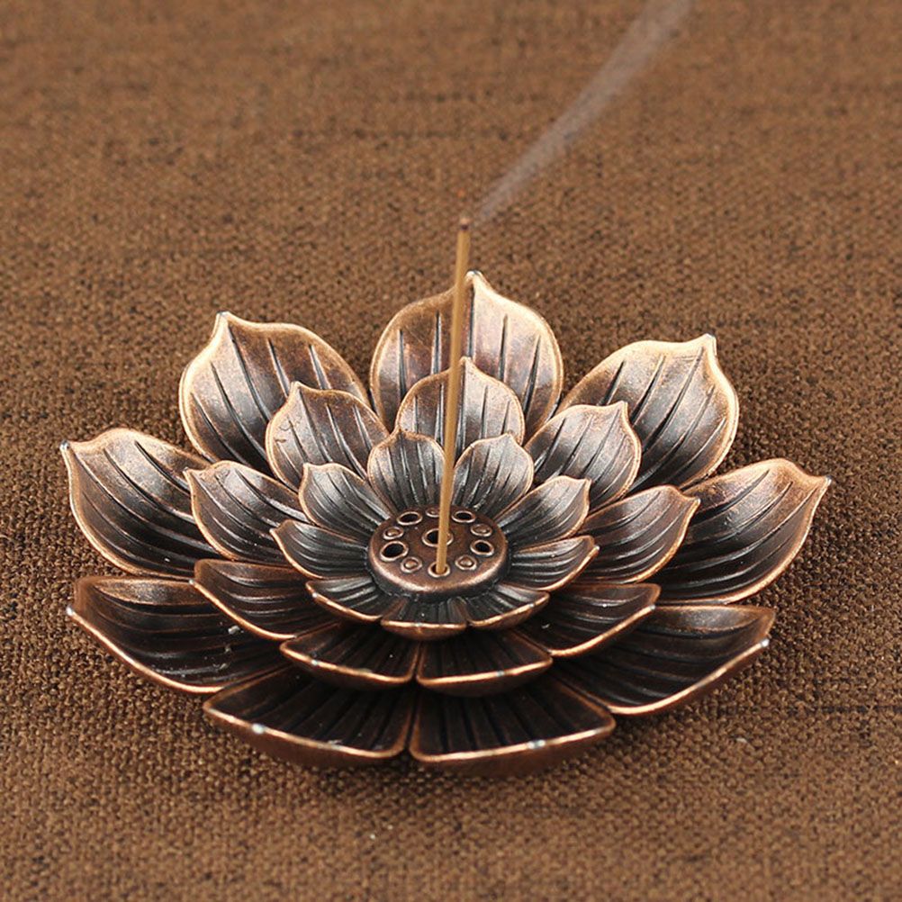 Multi Holes Lotus Incense Holder Zinc Alloy Incense Plate Stick Holder Ash Catcher
