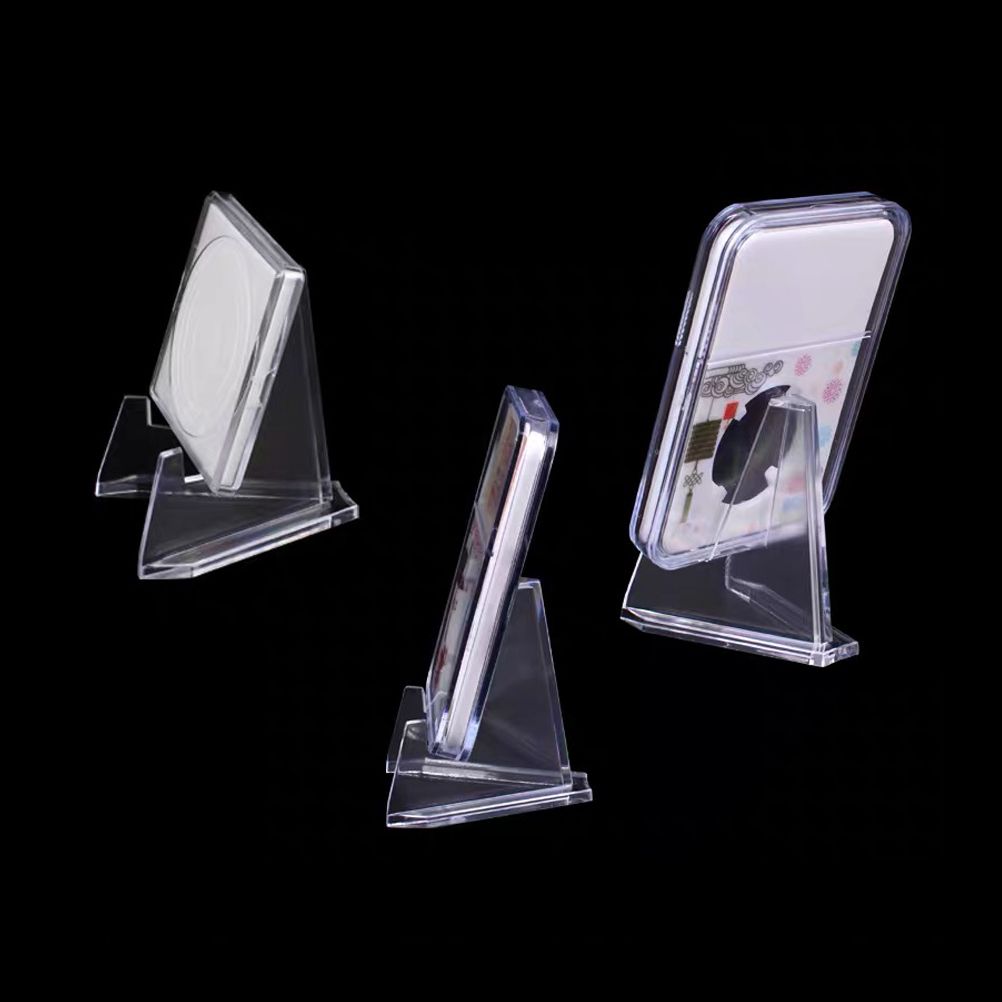 12PCS Mini Acrylic Display Stands Transparent Coin Display Easel for Home Shop Exhibitions