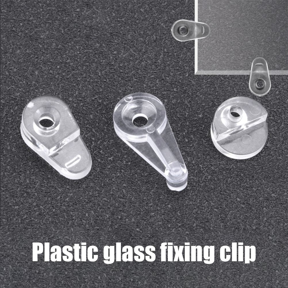 50PCS Glass Retainer Clips Glass Panel Clips Mirror Clips Non Slip Waterproof Transparent Fixed Buckle