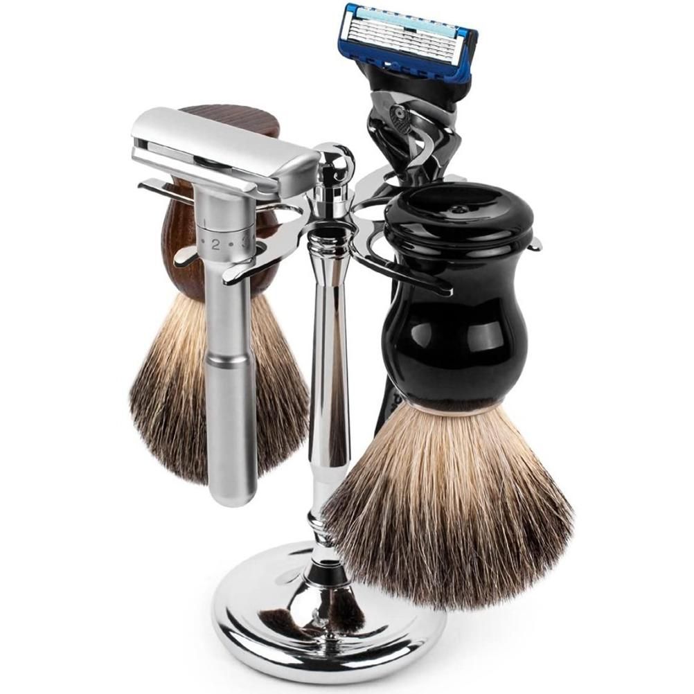 4 Prong Razor and Brush Stand Shaving Brush Holder Stand Tool Shaving Accessories