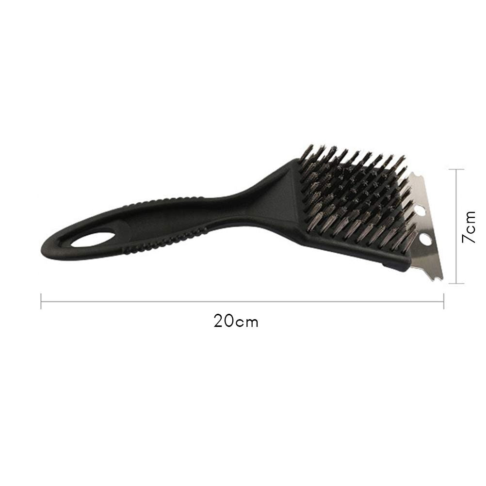 2Pcs BBQ Grill Brushes Stainless Steel Bristles Cleaning Brushes Barbecue Grill Brushes Scrapers