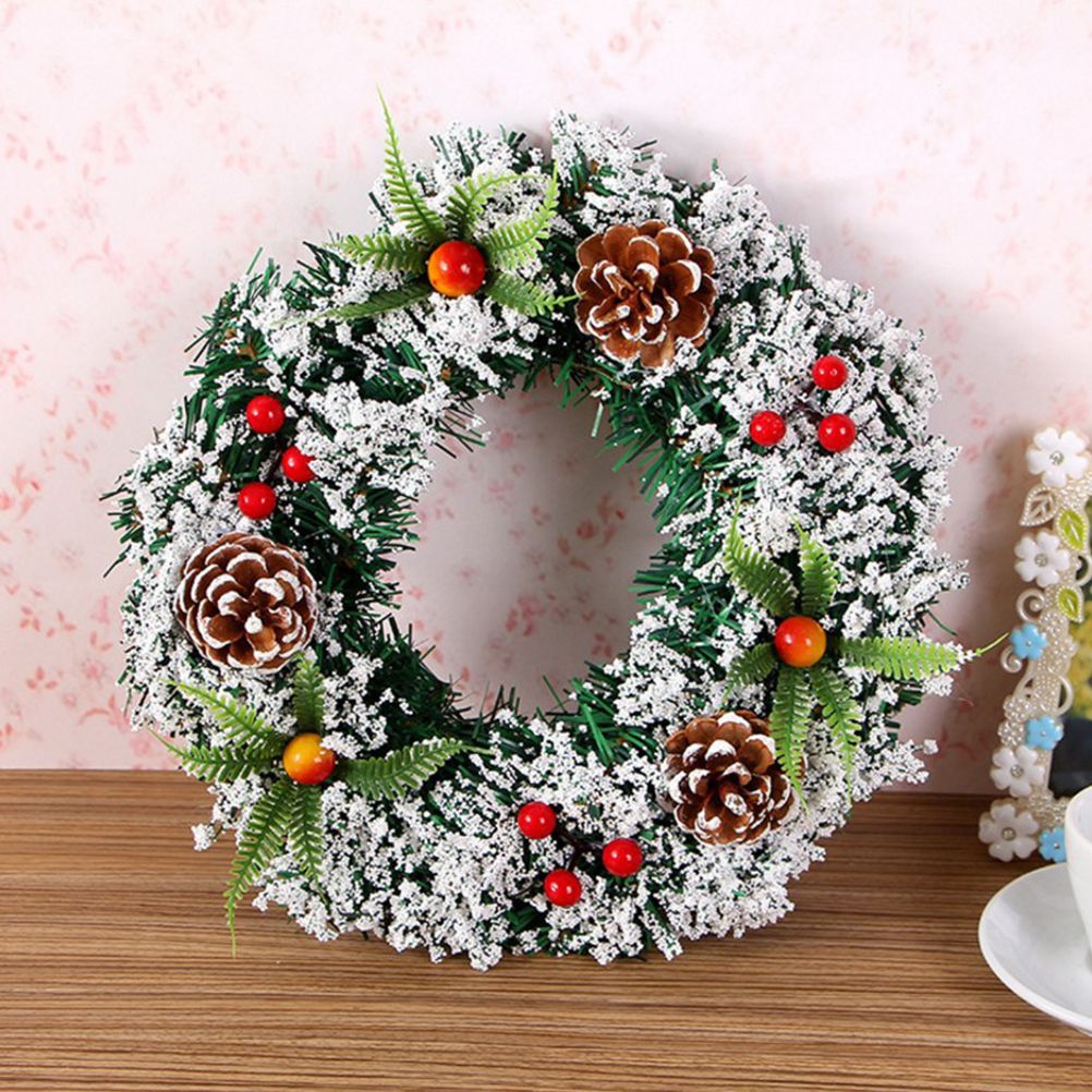 20cm/30cm/40cm Artificial Christmas Wreath Christmas Garland for Your Front Door Wedding Ceremony