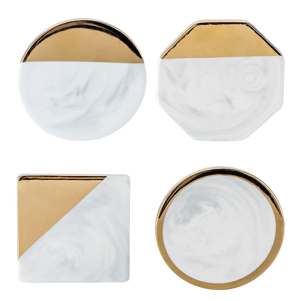 Gold Marble Coasters Ceramic Coaster Tea Cup Pad Table Mat Coaster Coffee Tea Cup Place Mats