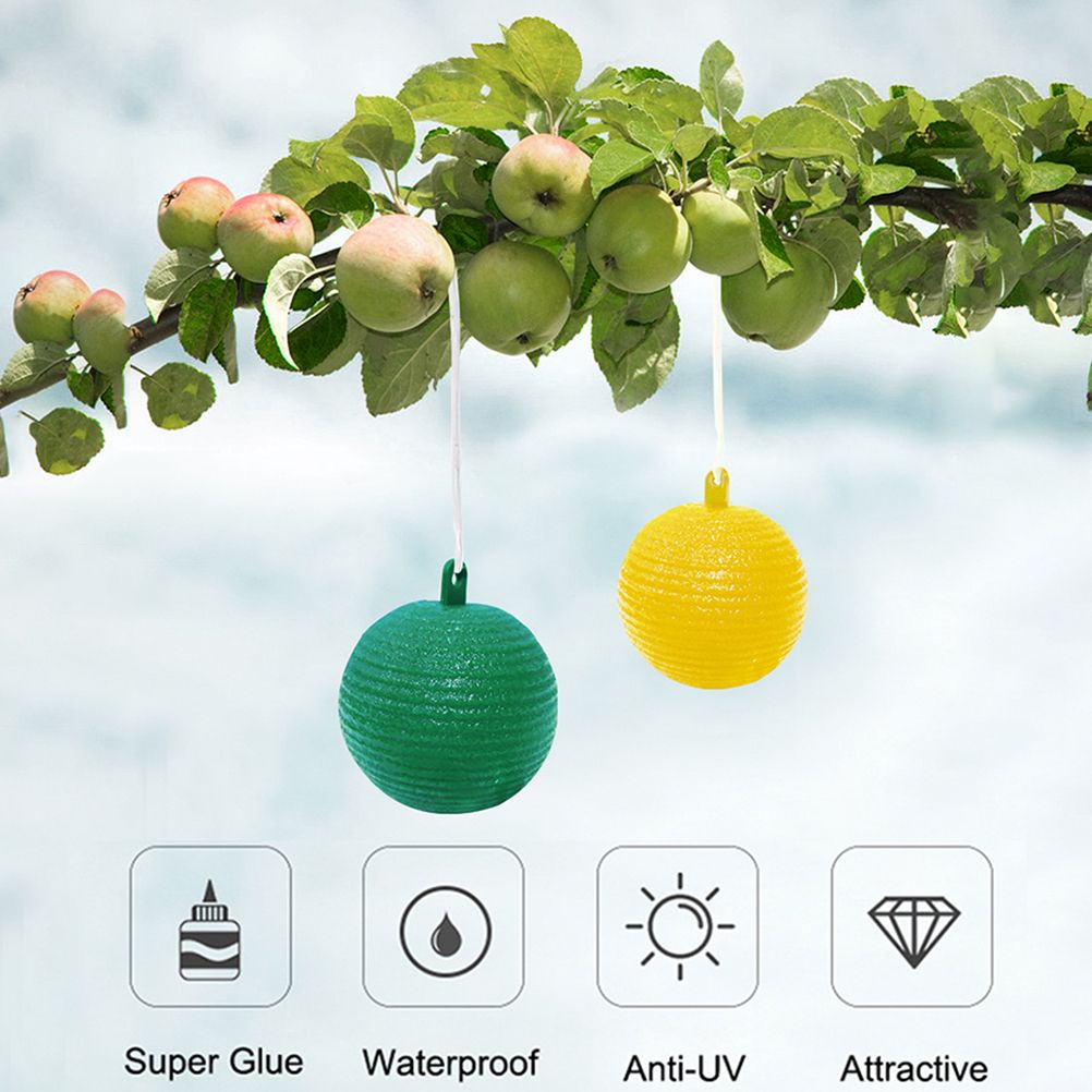8pcs Hanging Fly Trap Ball Fruit Fly Catcher Sticky Trap Outdoor Pest Catcher for Garden Plants