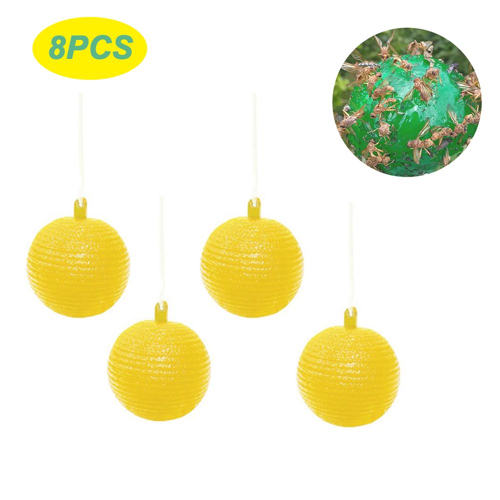 8pcs Hanging Fly Trap Ball Fruit Fly Catcher Sticky Trap Outdoor Pest Catcher for Garden Plants