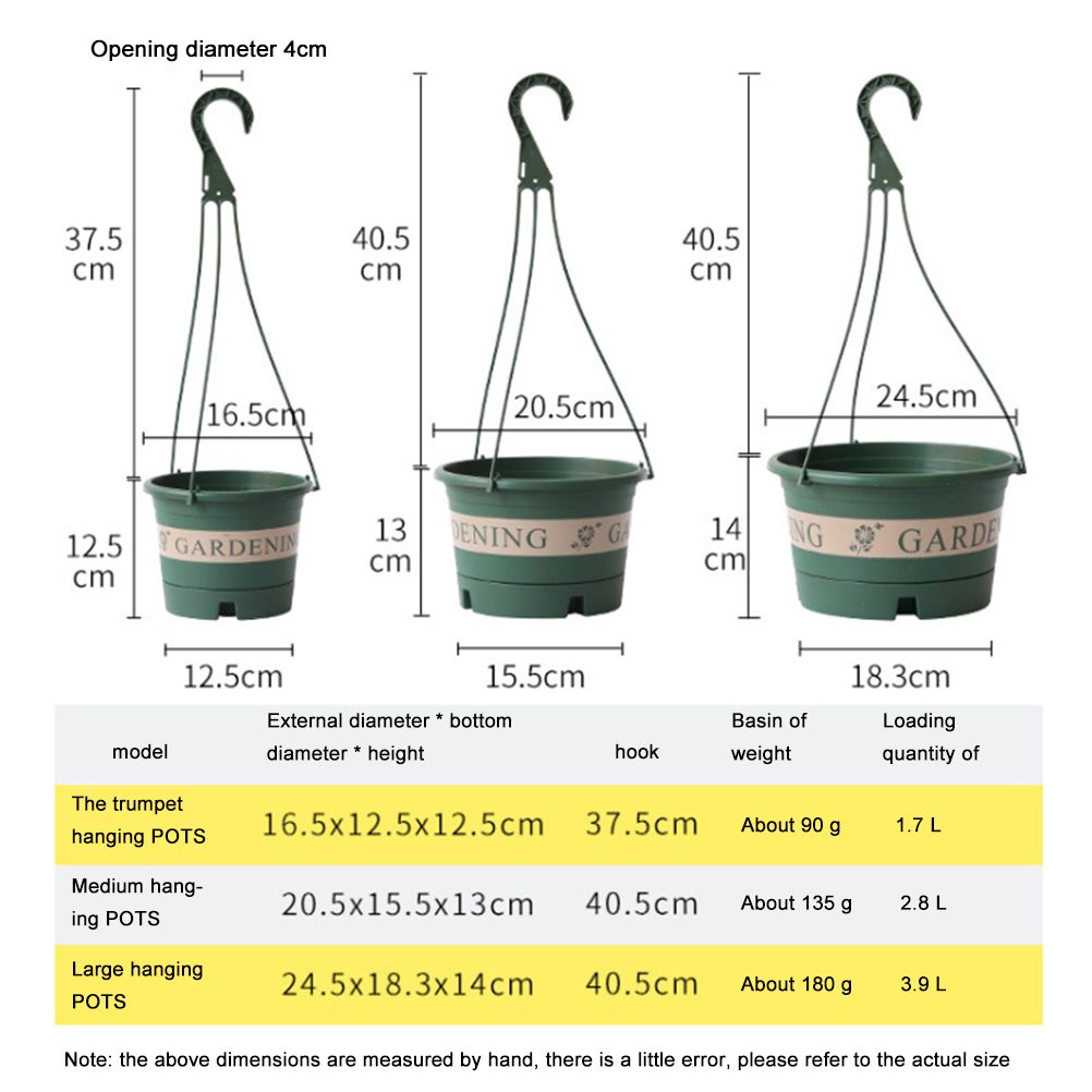 Garden Hanging Pot Plastic Hanging Flower Pot Plant Hanger with Hook