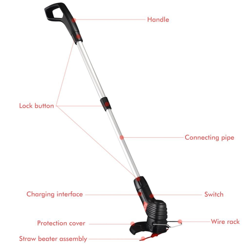 Garden Tool Cordless Lawn Trimmer Cordless Rechargeable Grass Trimmer String Grass Trimmer for Garden Lawn Weeding