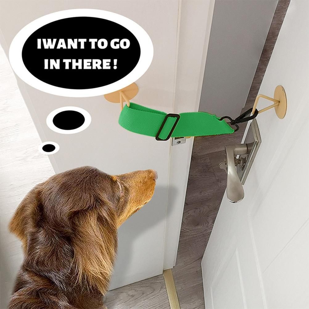 Punch Free Adjustable Pet Door Strap Dog Cat Door Strap Quick Release Door Strap