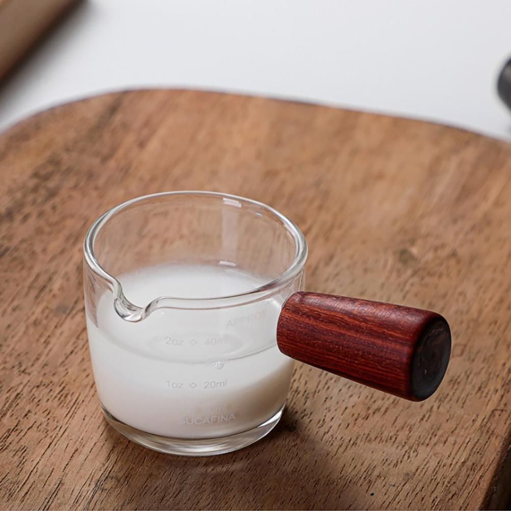 Glass Milk Cup Glass Measuring Cup with Handle Clear Scale Baking Milk Cup for Kitchen Accessories