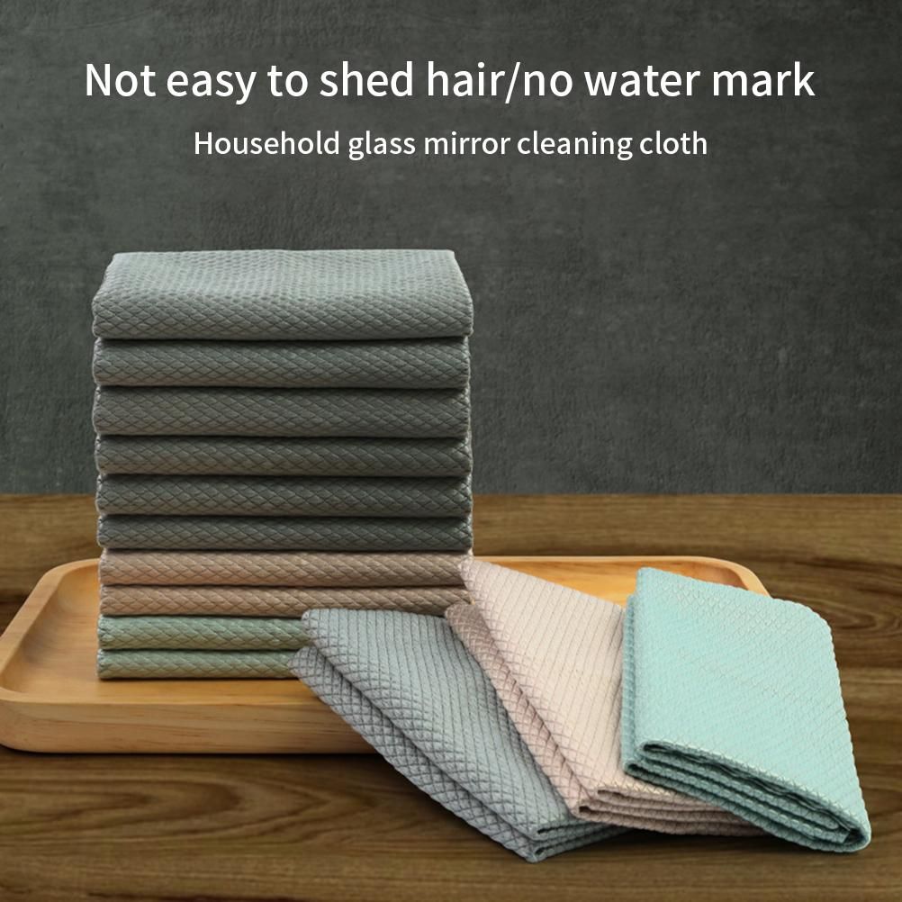Special Fish Scale Rag For Glass Cleaning No Traces Housework Cleaning Cloth Kitchen Oil Removal Non Marking Absorbent Non Linting Towel