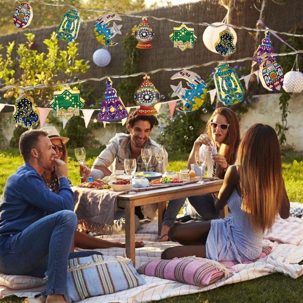 Eid Mubarak Led String Lights Ramadan Decoration for Home Muslim Party Supplies Eid Decoration