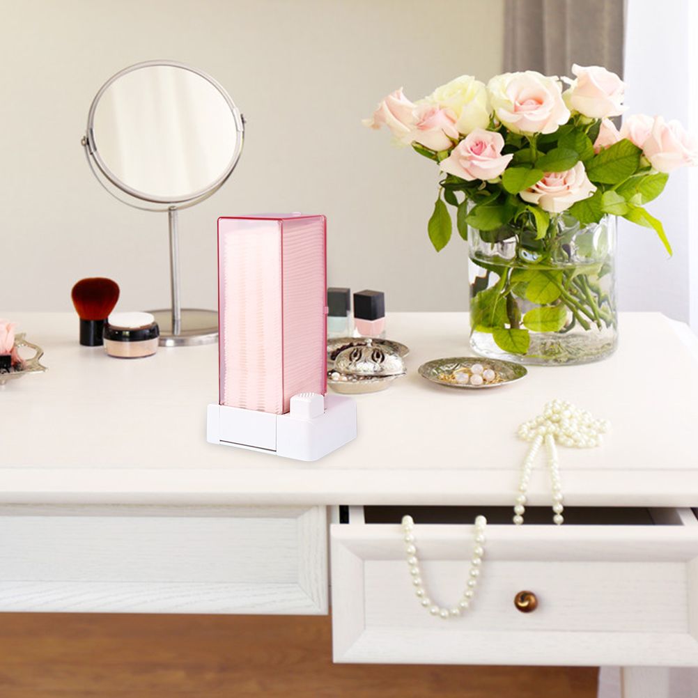 Automatic Cotton Pad Dispenser Press Out Makeup Cotton Holder Dispenser Cosmetic Cotton Pad Organizer