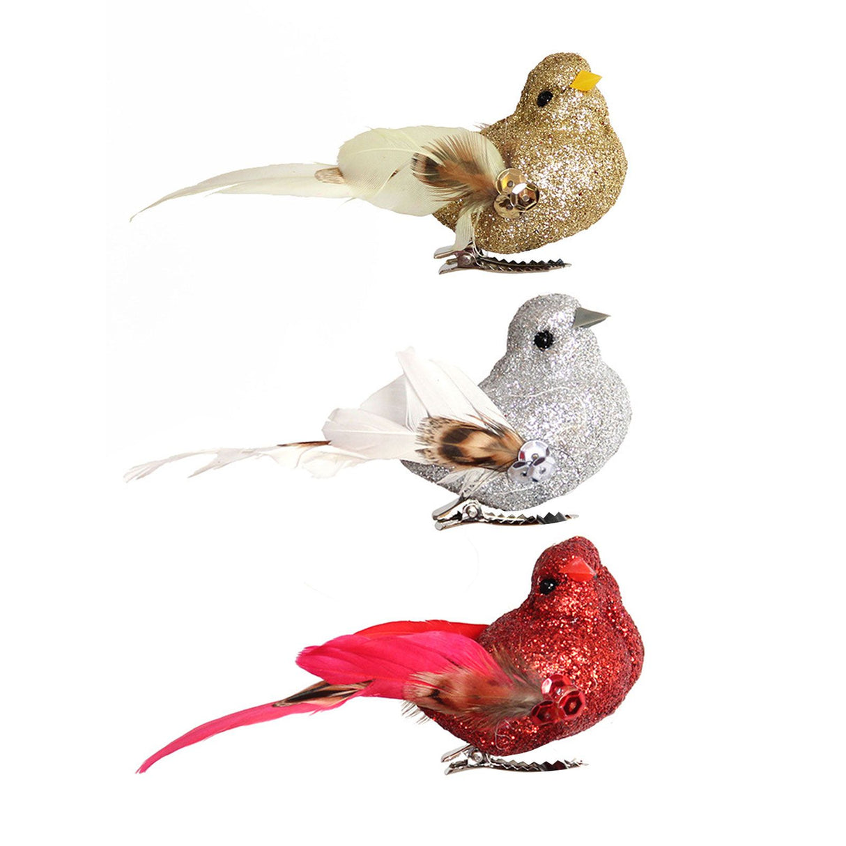 Imitation Feather Bird Multipurpose Fade Resistant Fake Feather Bird Ornament for Flowers Handicrafts Fairy Garden
