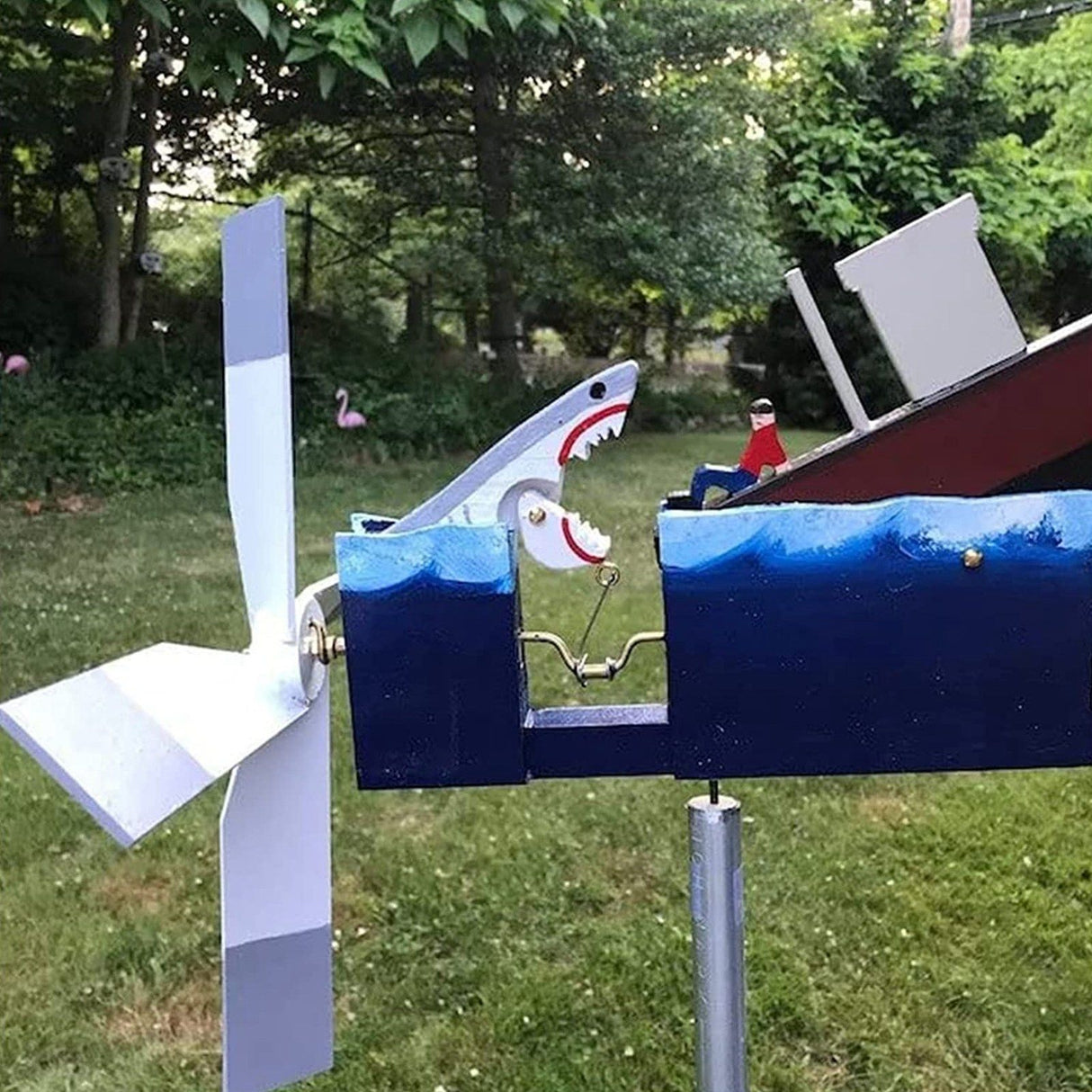 Wind Spinner Yard Art Wind Spinners Shark Windmill Outdoor Garden Patio Ornament