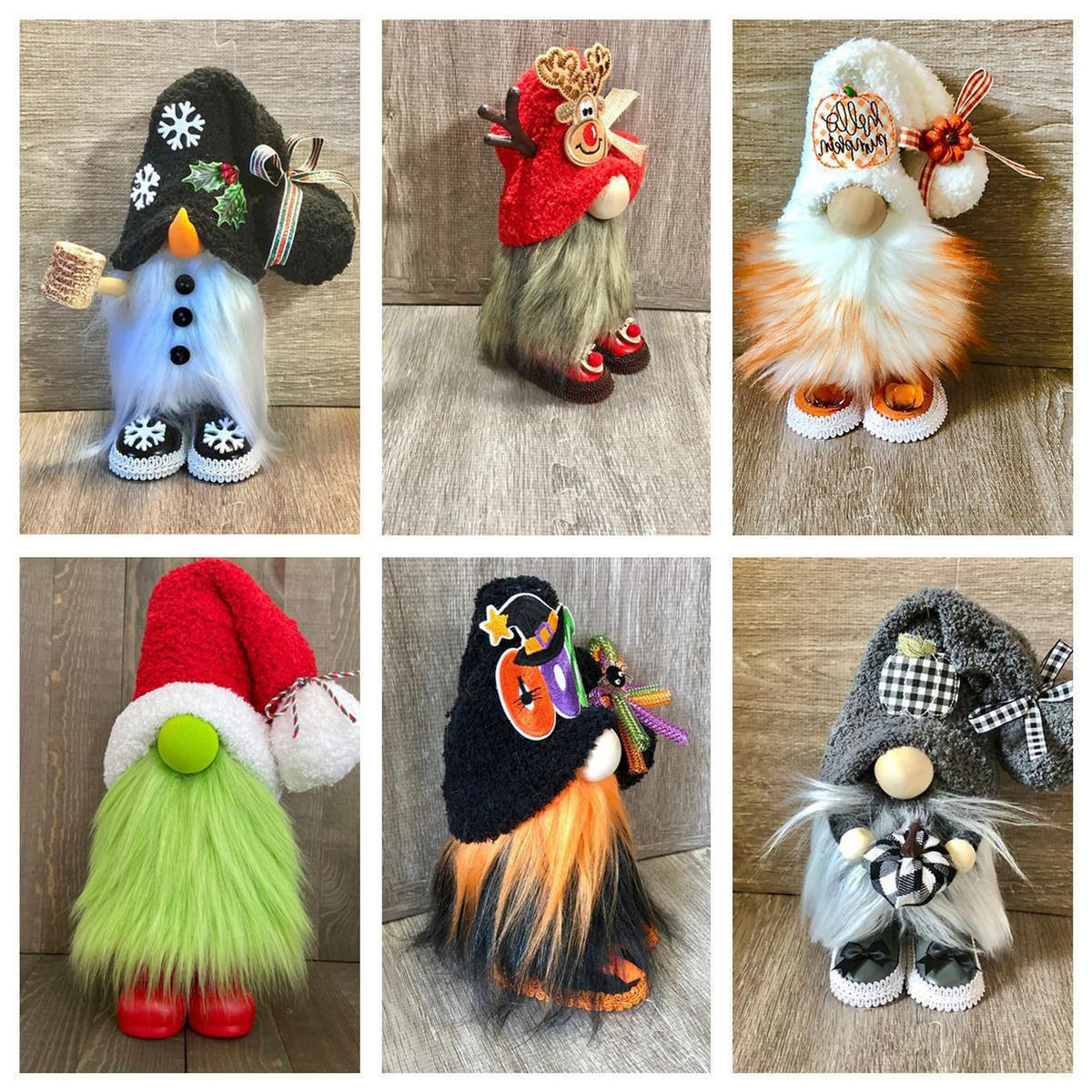 Holiday Gnome Plush Doll Tiered Tray Decorative Dolls Handmade Stuffed Gnome Doll Home Decoration
