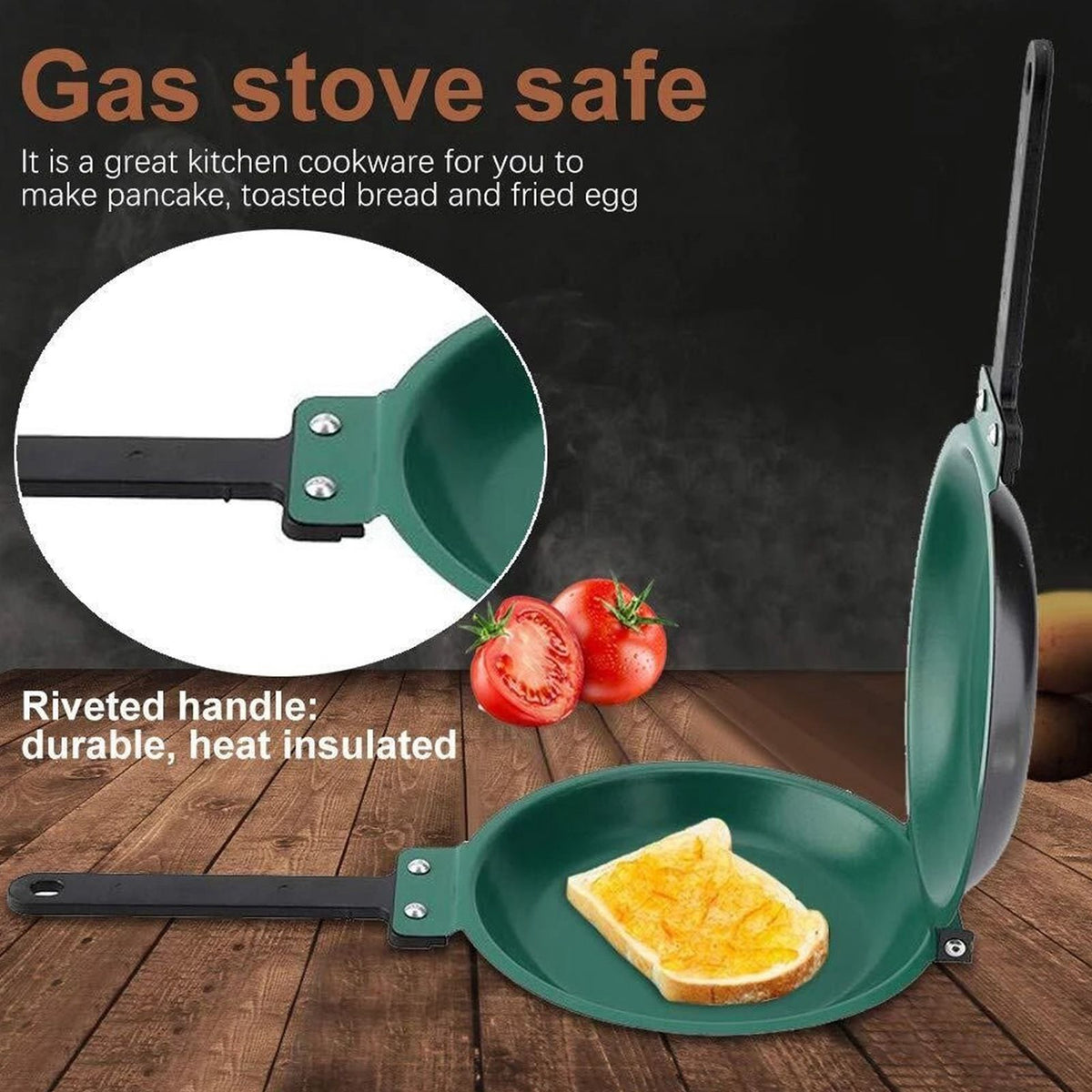 Folding Frying Pan Multifunctional Double Sided Pan Skillet Non Stick Frying Pan