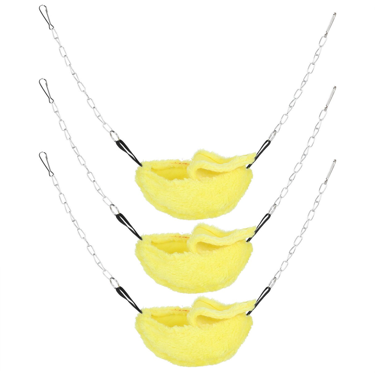 3 Sets Pet Cage Winter Warm Banana Shape Hamster Hammock Bed Hanging House Sleeping NestsYellow