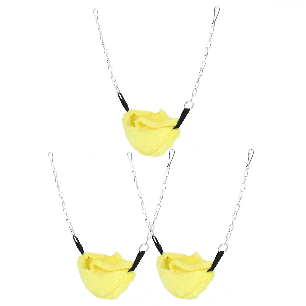 3 Sets Pet Cage Winter Warm Banana Shape Hamster Hammock Bed Hanging House Sleeping NestsYellow
