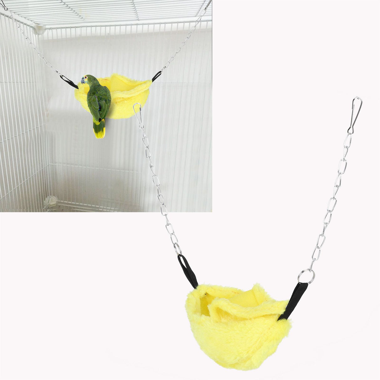 3 Sets Pet Cage Winter Warm Banana Shape Hamster Hammock Bed Hanging House Sleeping NestsYellow