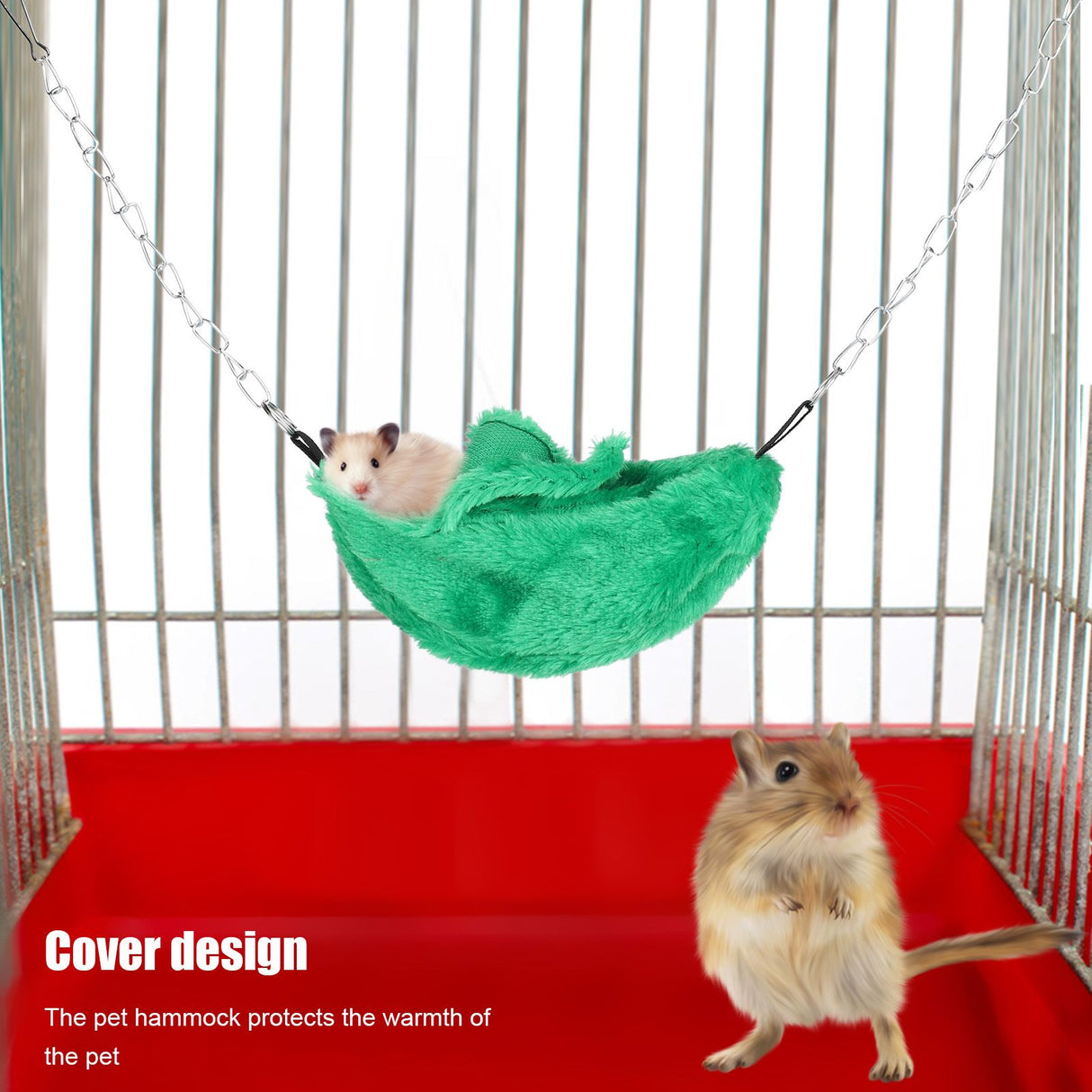 3 Sets Pet Cage Winter Warm Banana Shape Hamster Hammock Bed Hanging House Sleeping NestsGreen