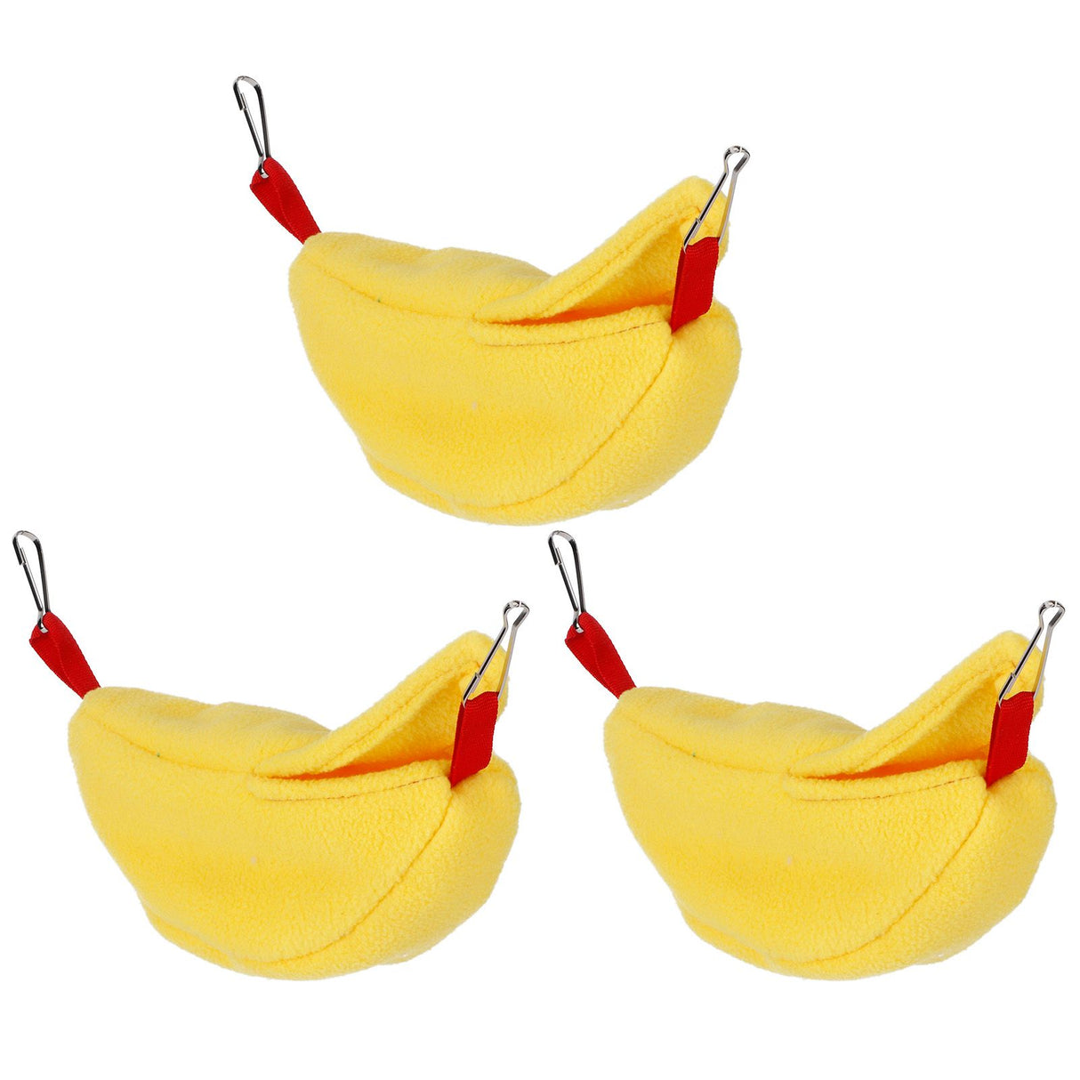 3 Sets Hamster Hammock Nests Banana Shape Hanging Winter Warm House Small Animal SuppliesYellow