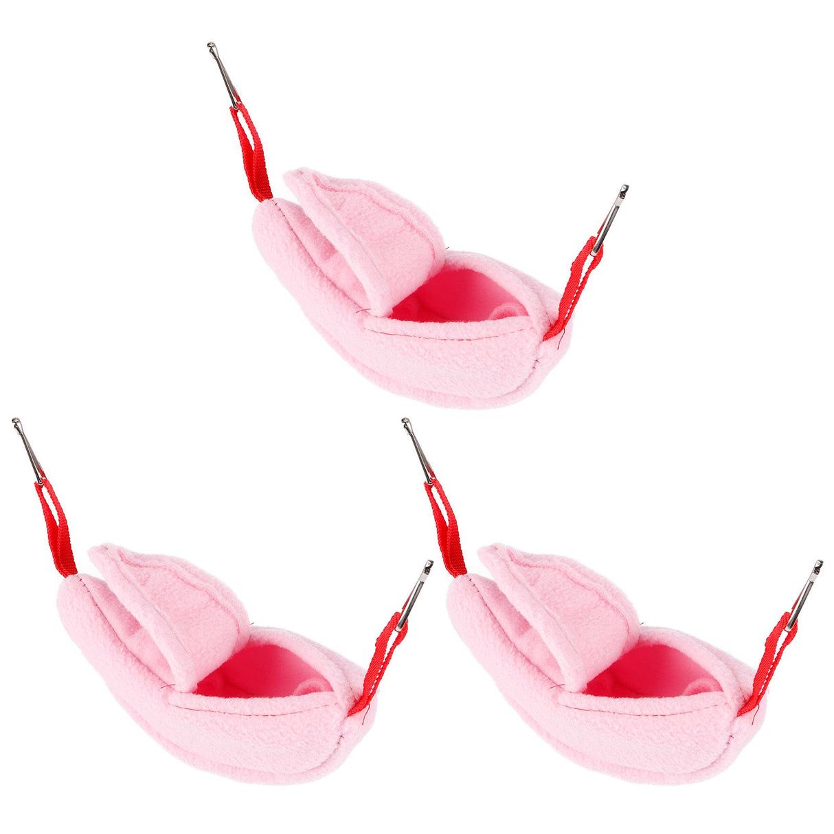3 Sets Hamster Hammock Nests Banana Shape Hanging Winter Warm House Small Animal SuppliesRose Red