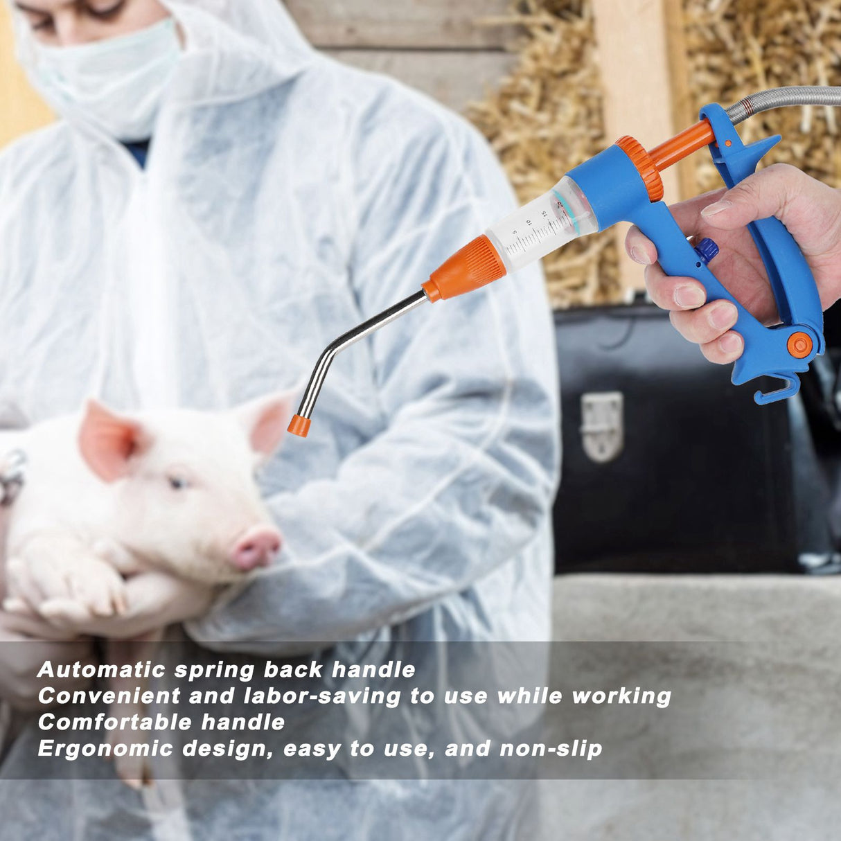 20ml Adjustable Continuous Vaccine Injector Automatic Feeding Injection Tool Veterinary Use