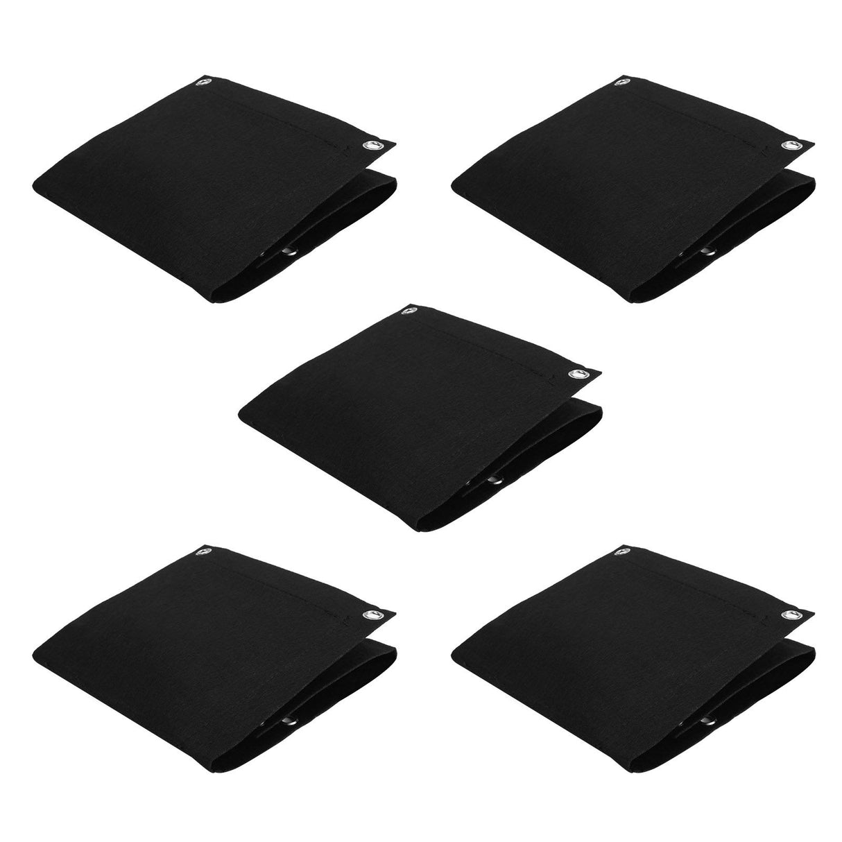 5Pcs Plant Growing Bags Wall Mounted Degradable 3‑Pockets Planter Garden AccessoryBlack