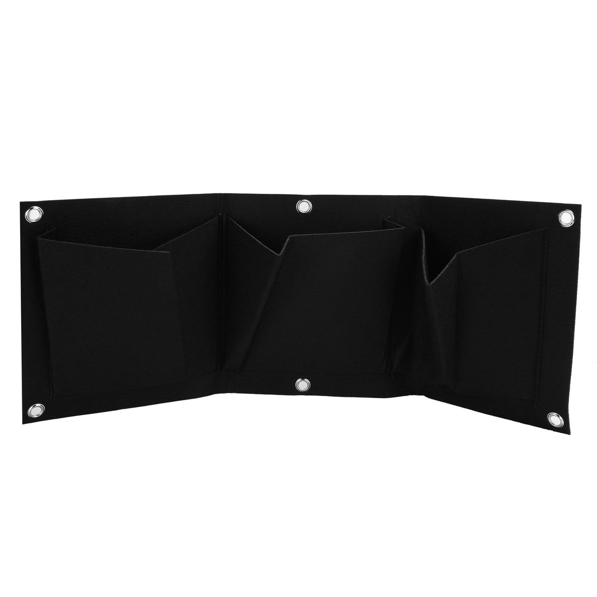 5Pcs Plant Growing Bags Wall Mounted Degradable 3‑Pockets Planter Garden AccessoryBlack