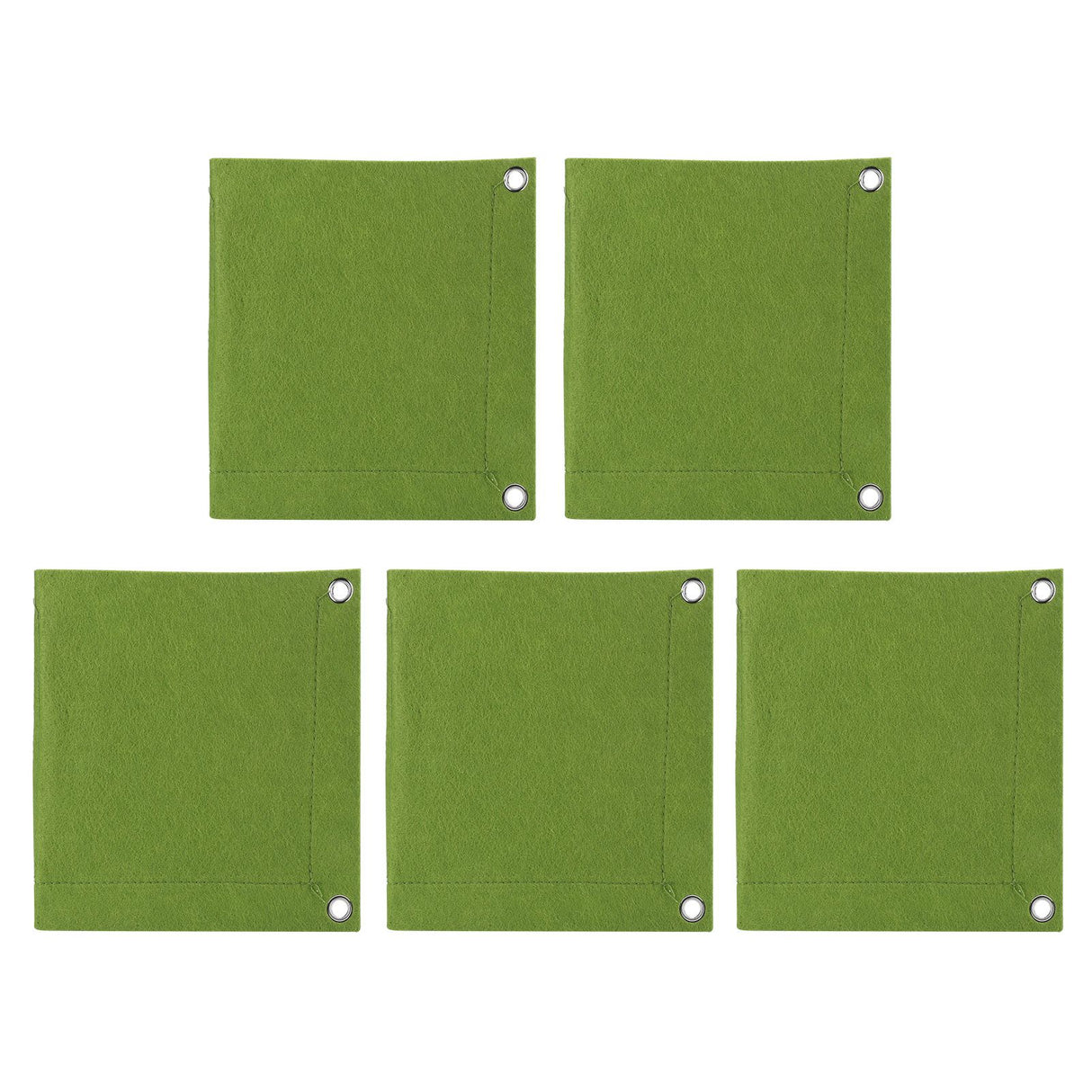 5Pcs Plant Growing Bags Wall Mounted Degradable 3‑Pockets Planter Garden AccessoryGreen