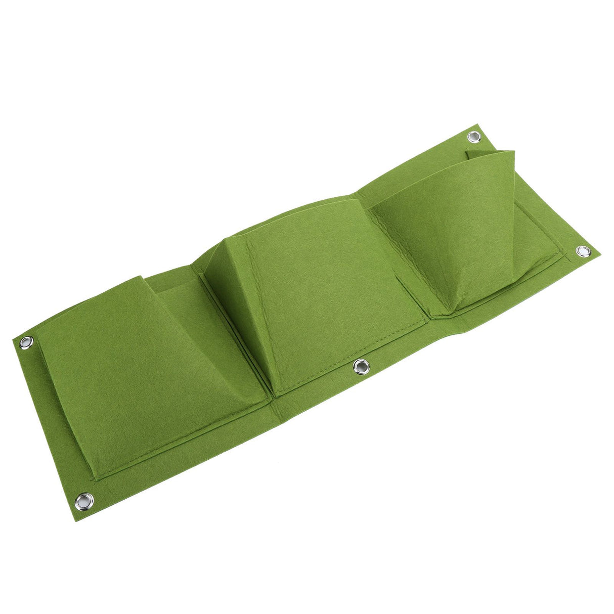 5Pcs Plant Growing Bags Wall Mounted Degradable 3‑Pockets Planter Garden AccessoryGreen