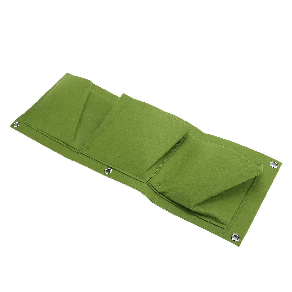 5Pcs Plant Growing Bags Wall Mounted Degradable 3‑Pockets Planter Garden AccessoryGreen
