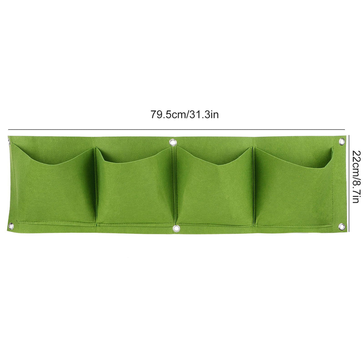 4Pcs 4 Pocket Plant Grow Bag Wall Mounted Reusable Degradable Felt Garden PlanterGreen