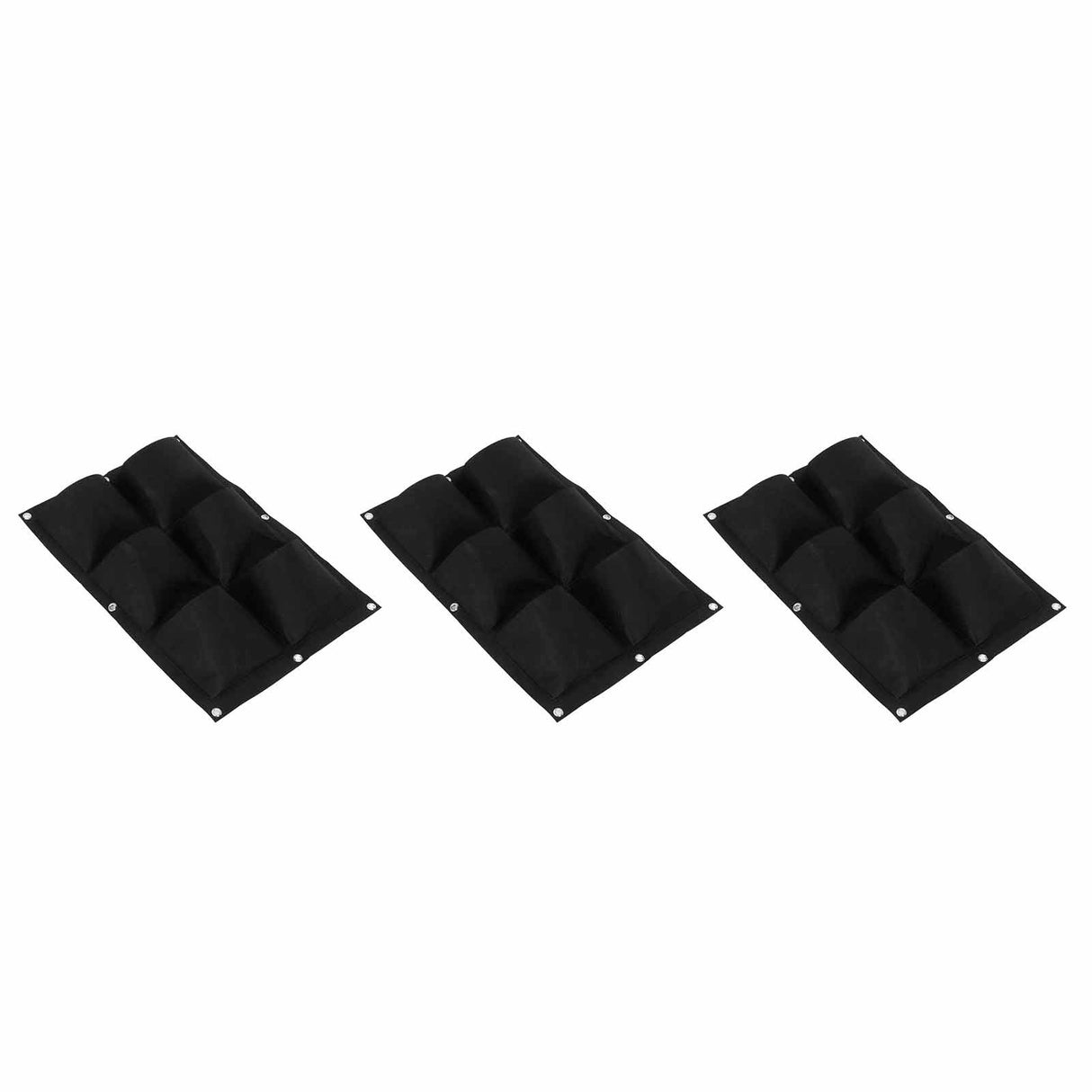3Pcs 6 Pocket Plant Growing Bag Degradable Wall Hanging Felt Planter Bags Garden ToolBlack