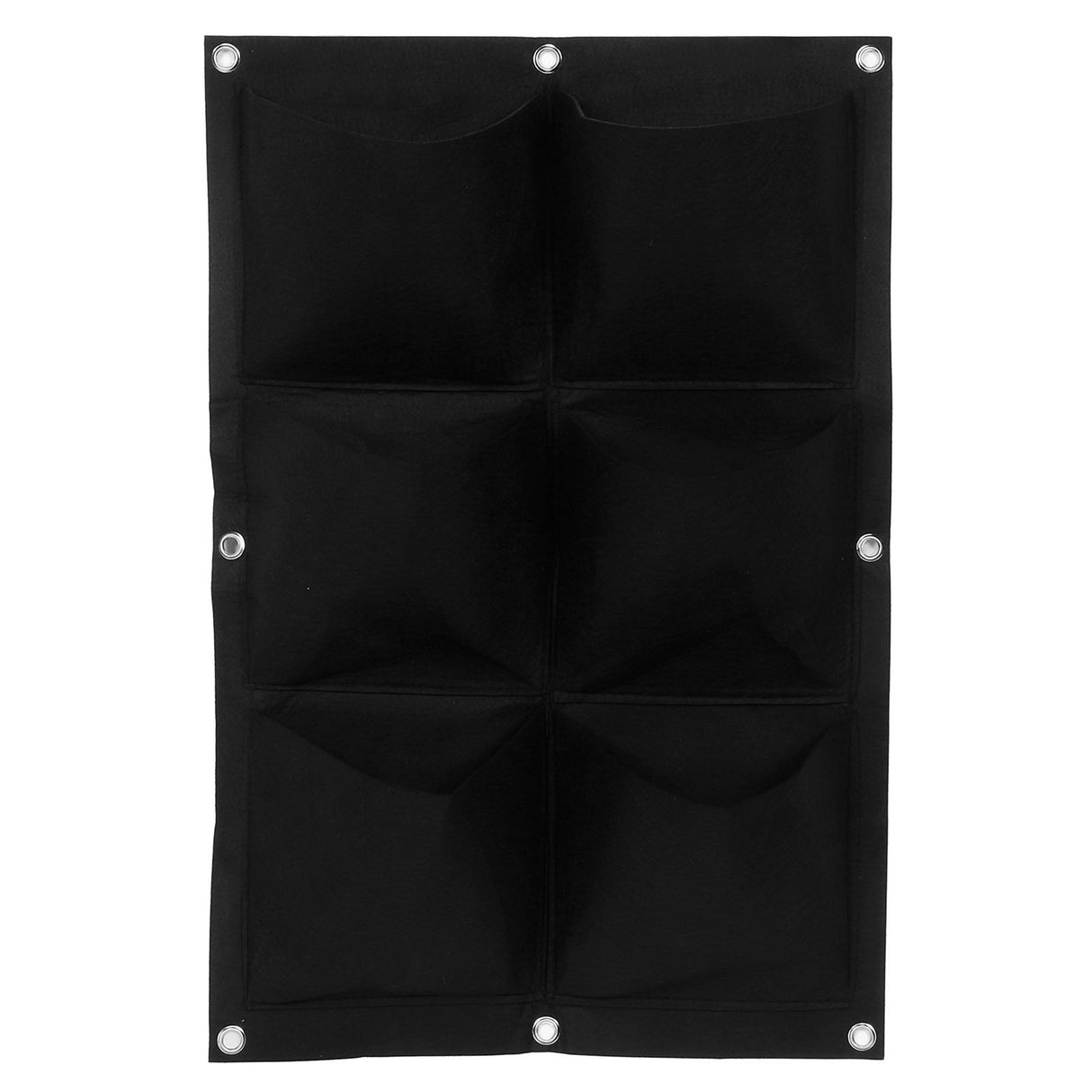 3Pcs 6 Pocket Plant Growing Bag Degradable Wall Hanging Felt Planter Bags Garden ToolBlack