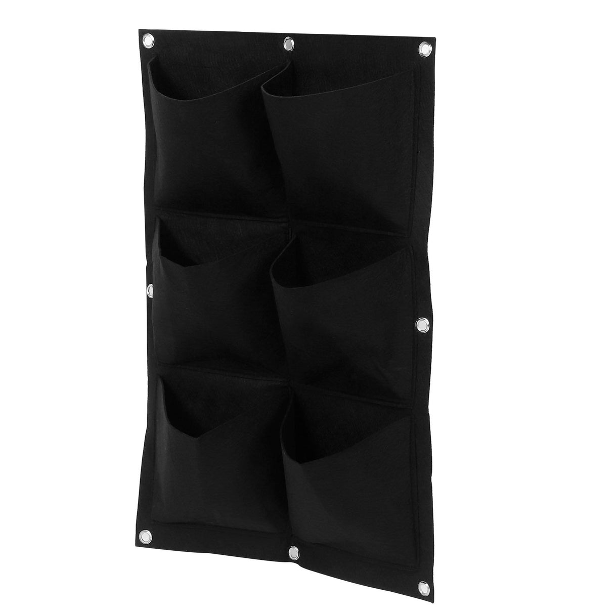 3Pcs 6 Pocket Plant Growing Bag Degradable Wall Hanging Felt Planter Bags Garden ToolBlack