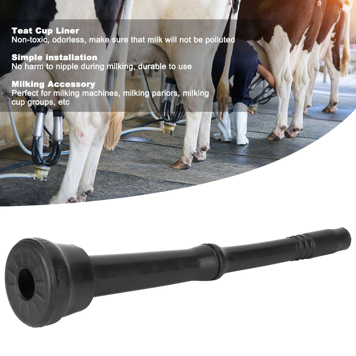 4Pcs Milk Lining Rubber Teat Cup Liner Replacement for Cattle Sheep Milking Machine
