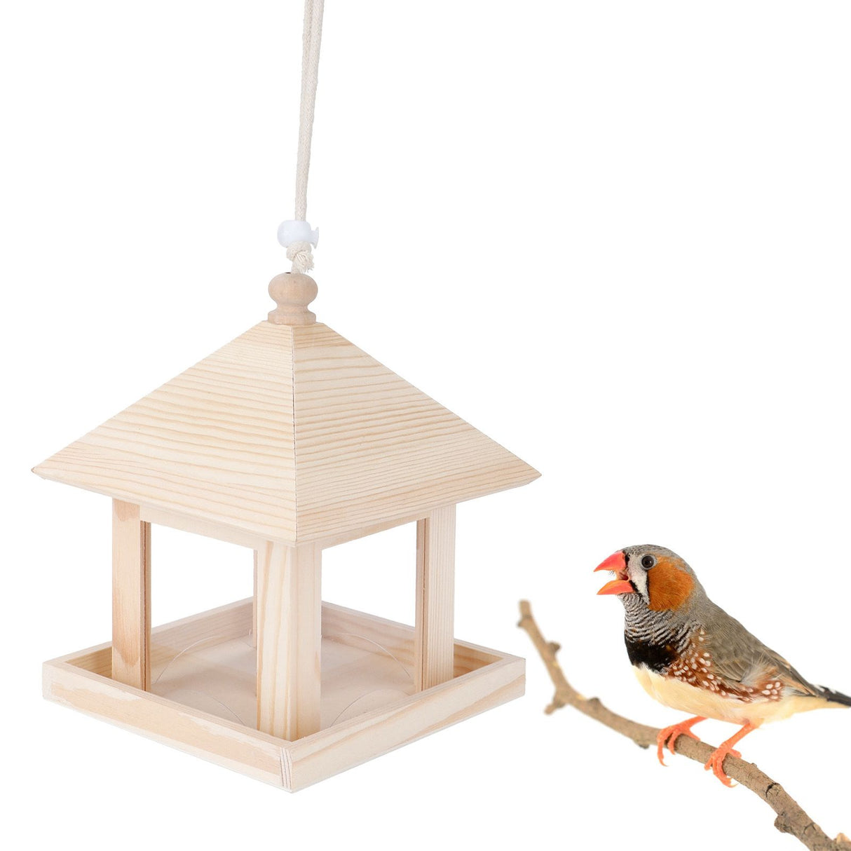 Hanging Bird House Nesting Box Feeding Feeder Box Garden Ornament Outdoor Tree DIY Decoration