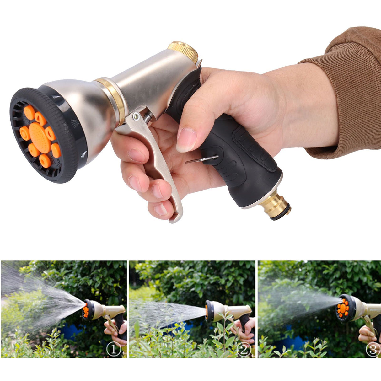 HighPressure Garden Watering Hose Sprayer Portable Car Wash Cleaning Hose Nozzle