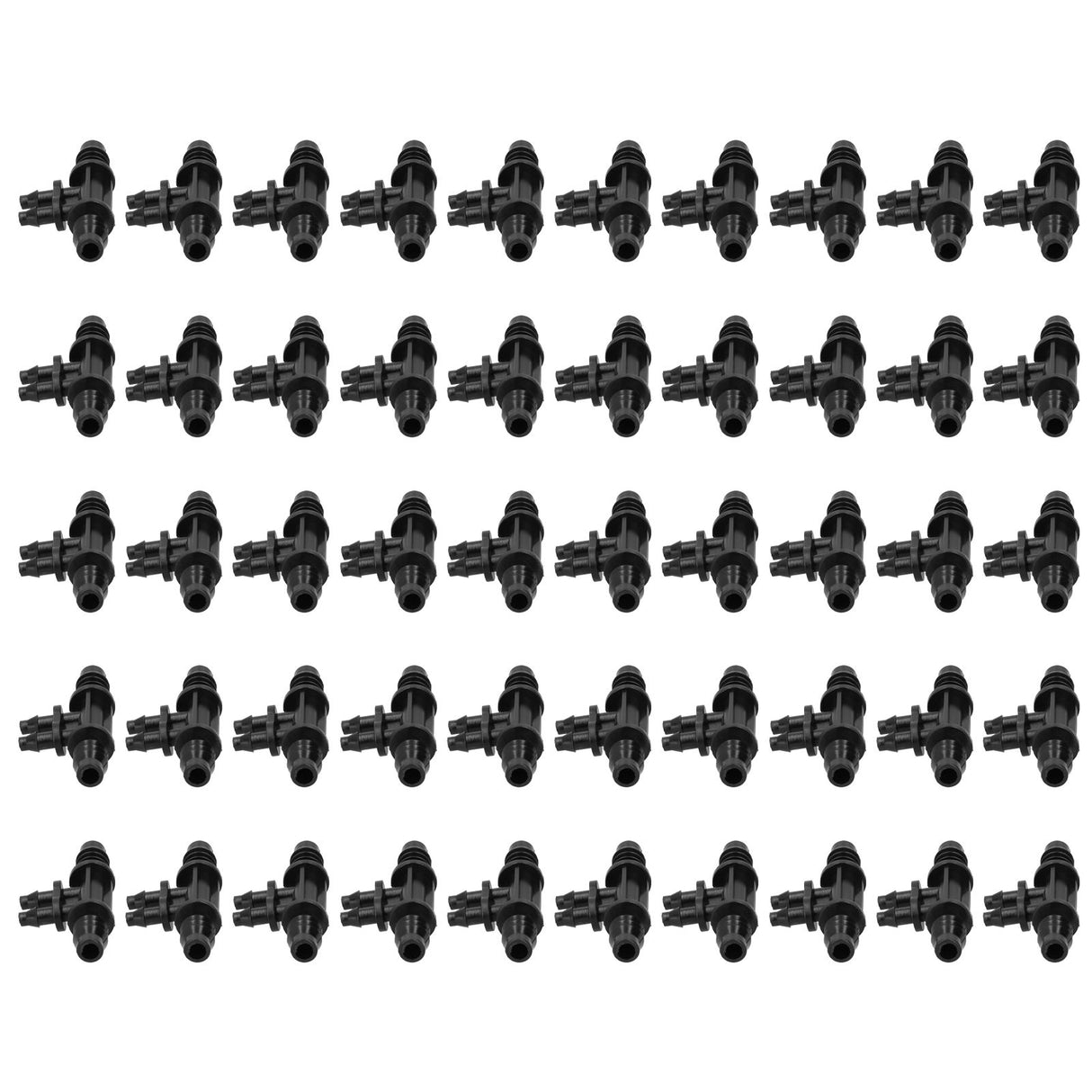 50PCS 4‑Way Connector 8/11 to 4/7mm Drip Irrigation Tubing Connector Fitting Gardening Accessory