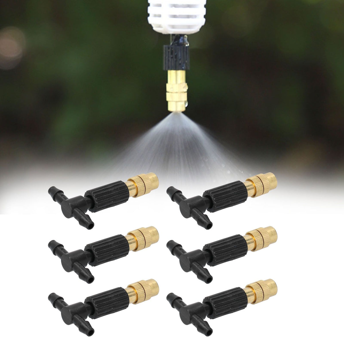 10 Set Micro Garden Watering Spray Head Misting Nozzle with 3‑Way Connector Irrigation System