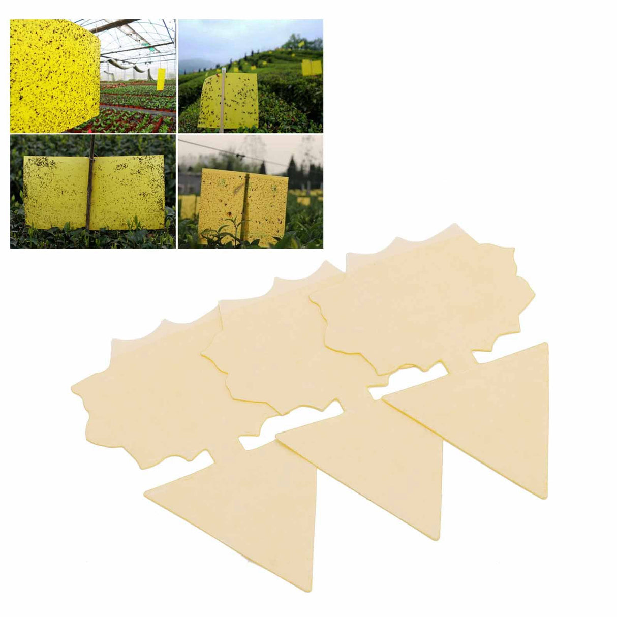 50PCS Double‑Sided Waterproof Bug Fly Stickers Glue Board Flying Insect Glue Traps Catcher
