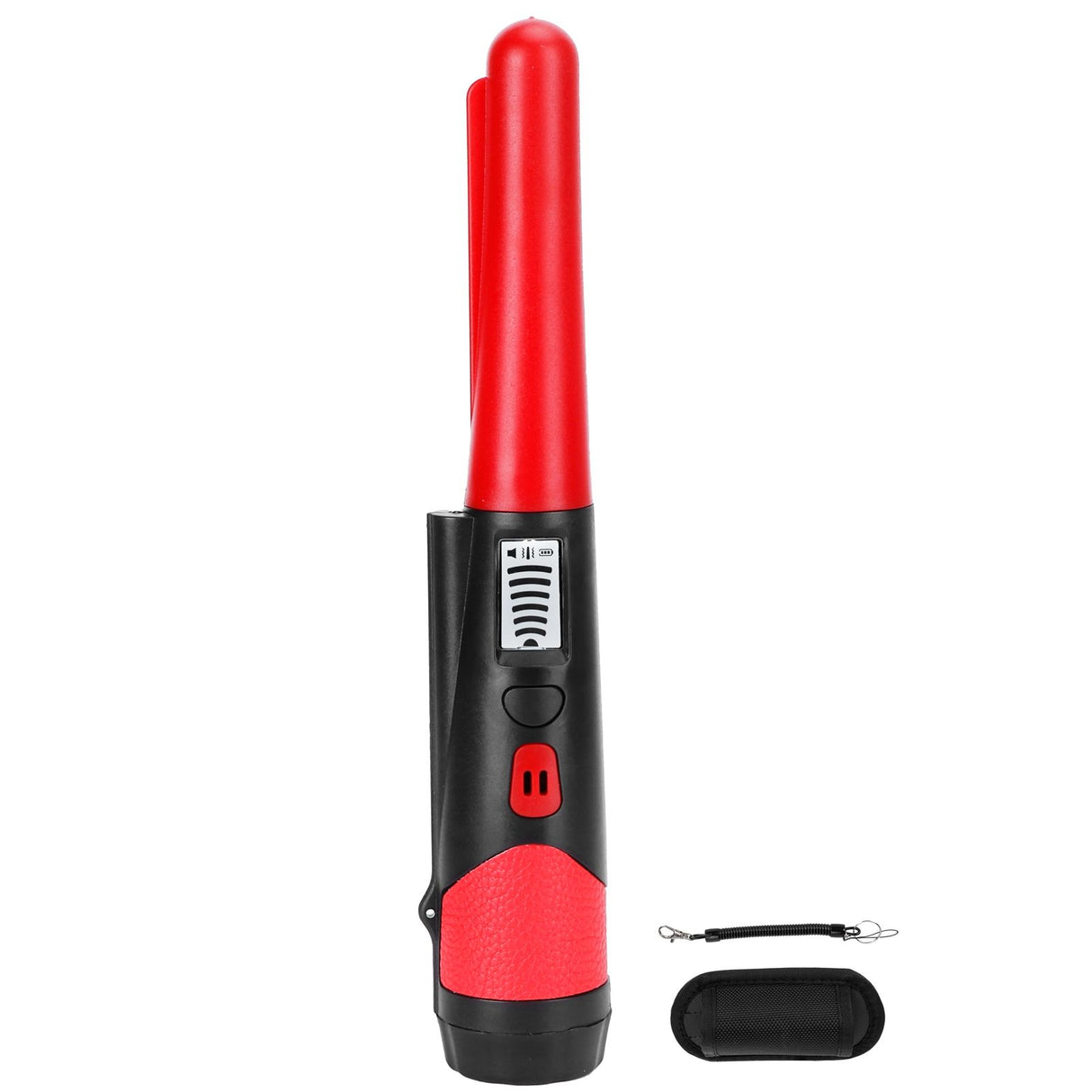 Metal Detecting Pinpointer Detector High Sensitivity 360‑Degree Handheld Metal Locating RodRed