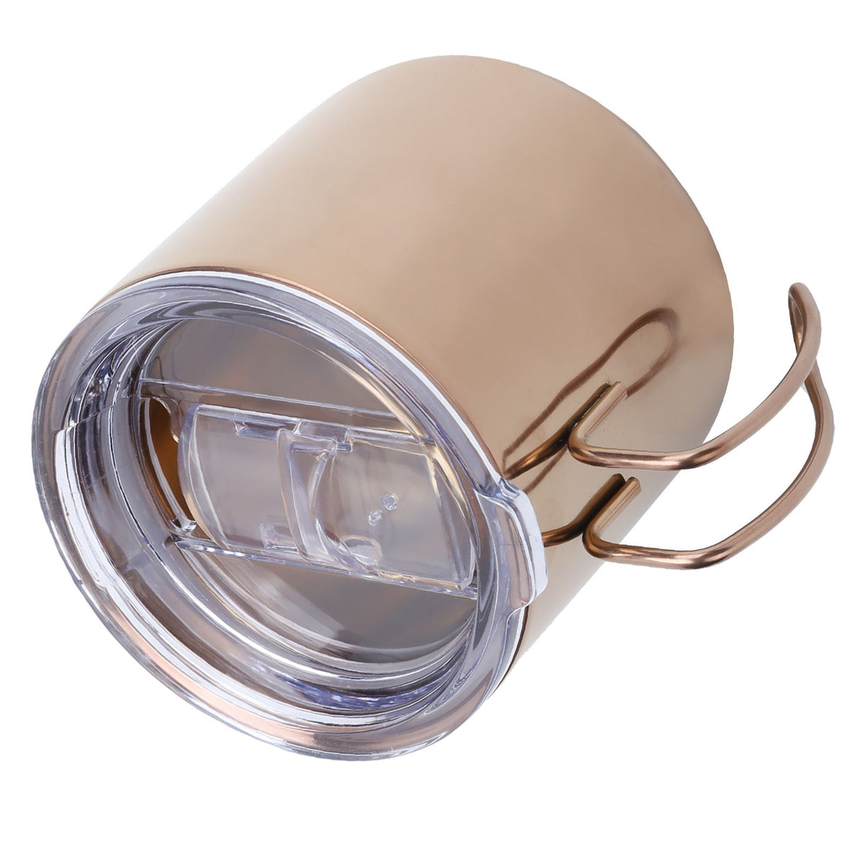 Retro Coffee Mug 304 Stainless Steel Double Walled Anti‑Scalding Cup for Picnic Barbecue with Lid