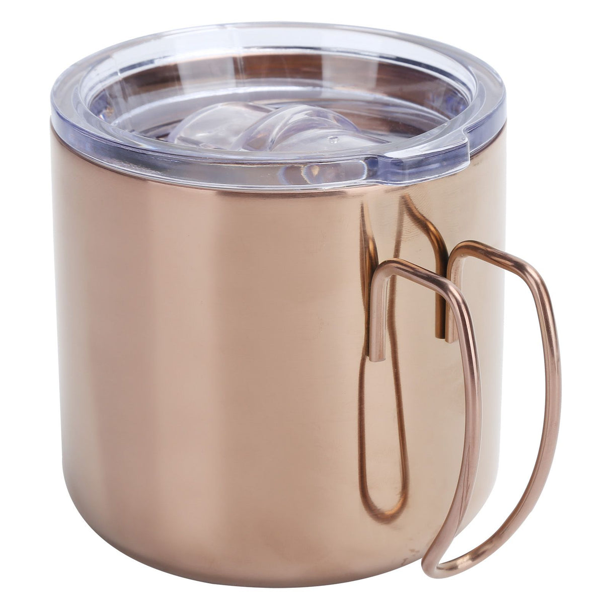 Retro Coffee Mug 304 Stainless Steel Double Walled Anti‑Scalding Cup for Picnic Barbecue with Lid