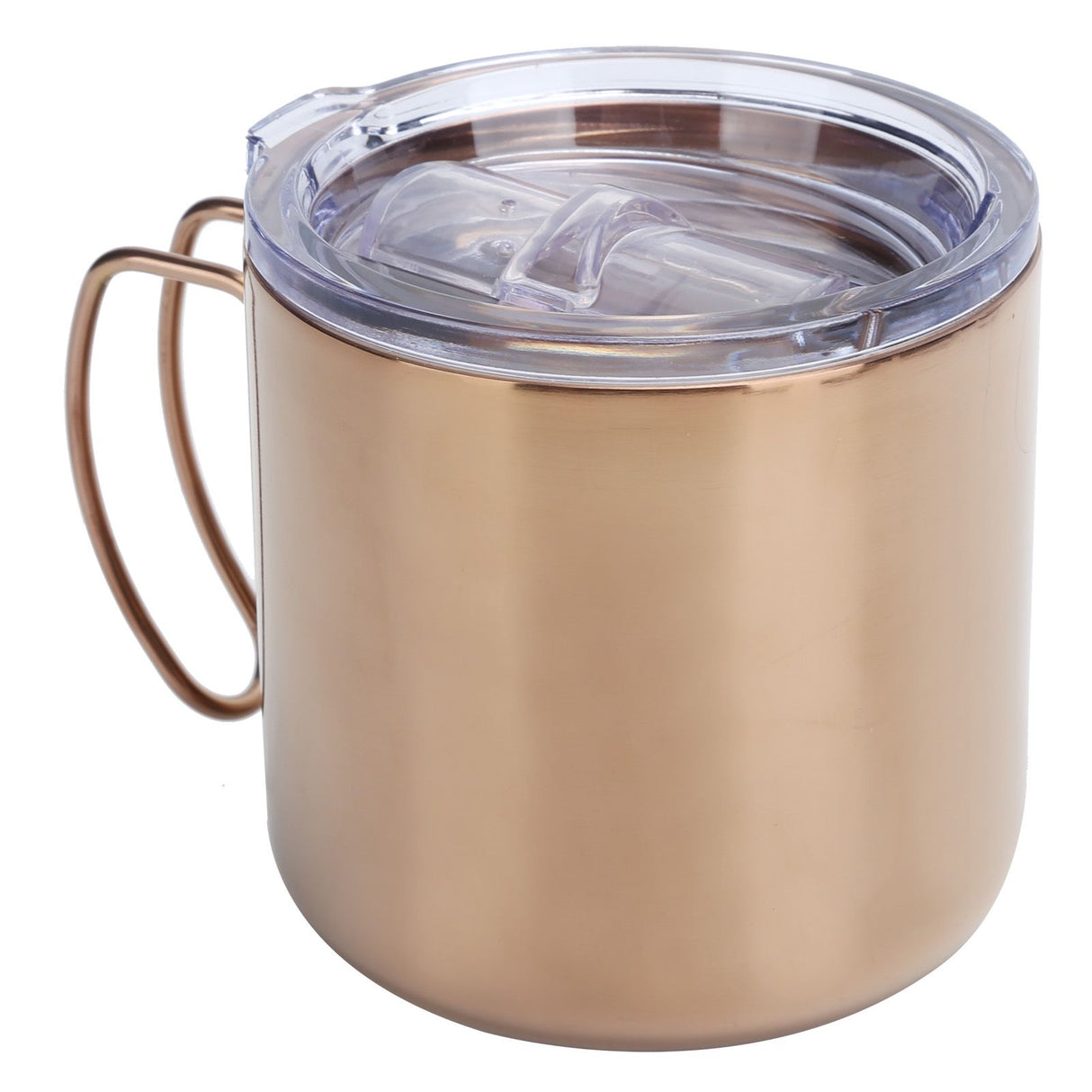 Retro Coffee Mug 304 Stainless Steel Double Walled Anti‑Scalding Cup for Picnic Barbecue with Lid